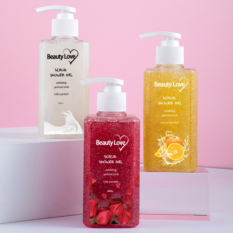 New Product Private Label Moisturizing Whitening Exfoliating Shower Gel Natural Organic Fruit Scrub Body Wash For Women & Men