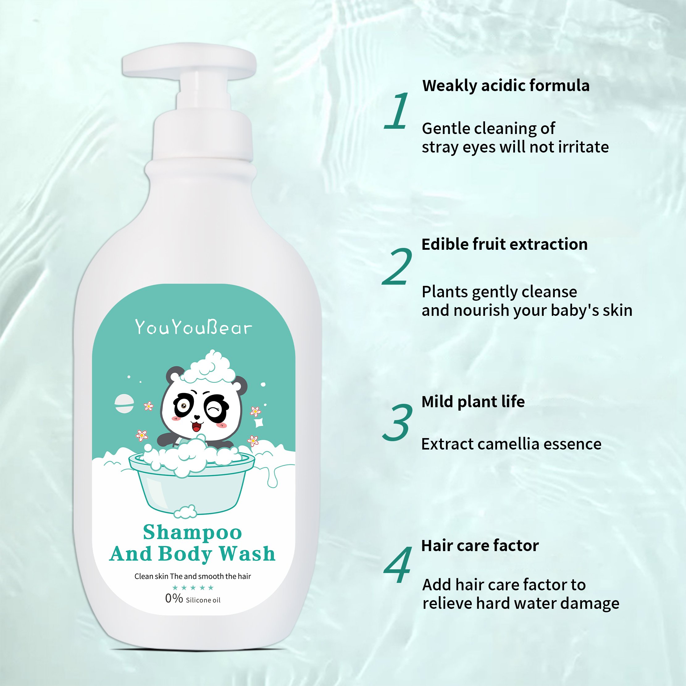 Wholesale kids shampoo and shower gel Derived from natural extracts long lasting light fragrance