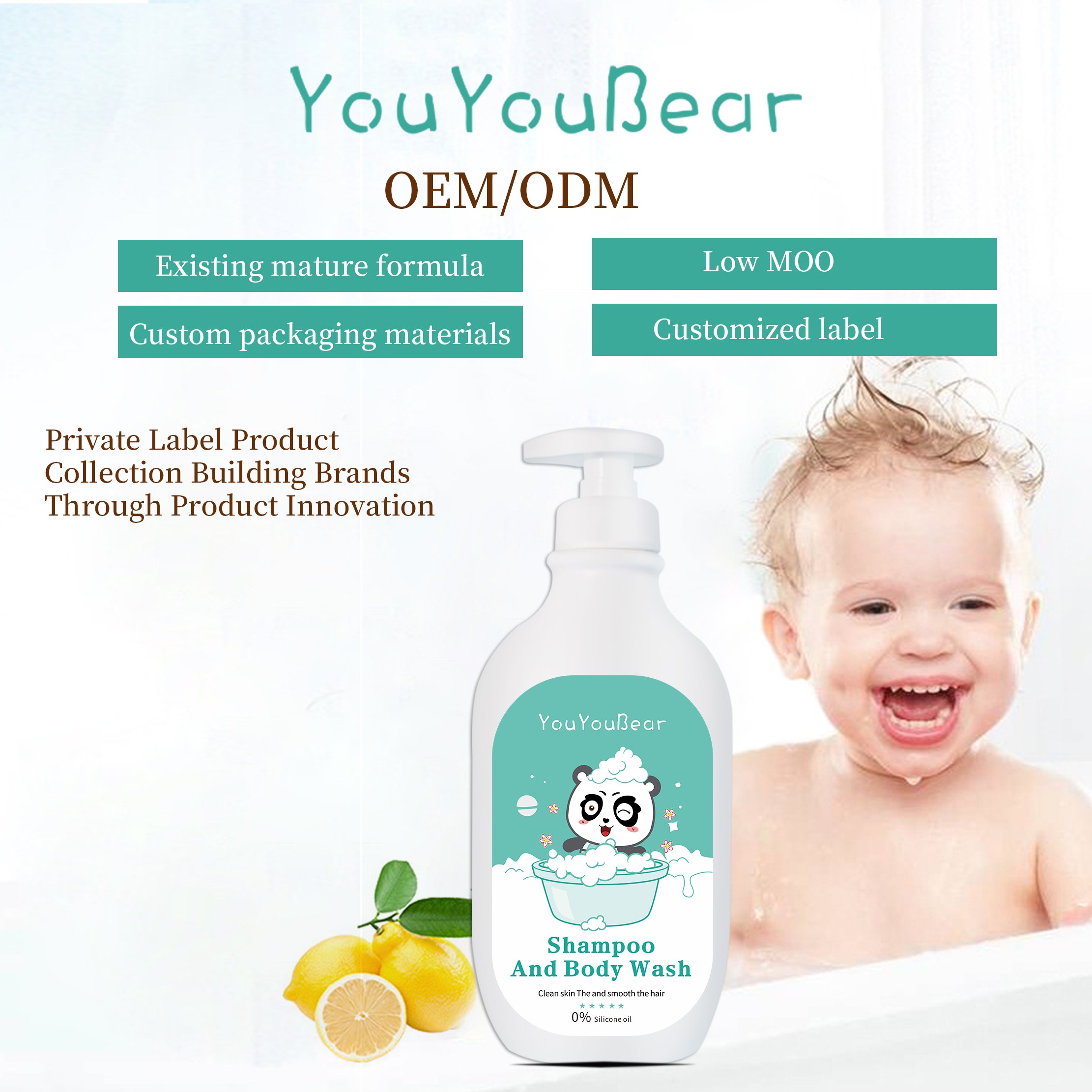 Wholesale kids shampoo and shower gel Derived from natural extracts long lasting light fragrance