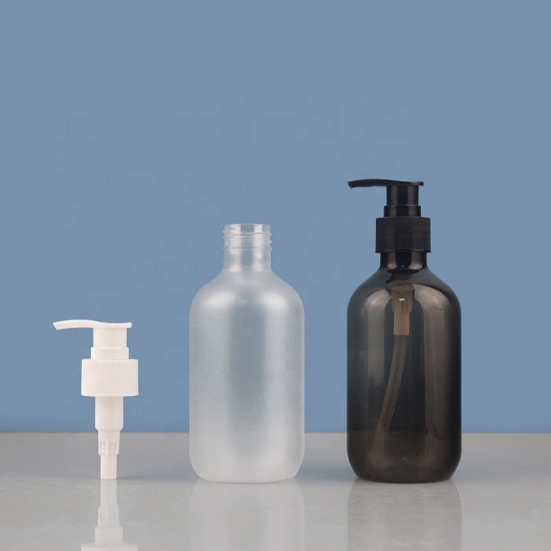 300ml 500ml 10oz 16oz cosmetic packaging container body wash shower gel shampoo pet plastic bottle with plastic pump