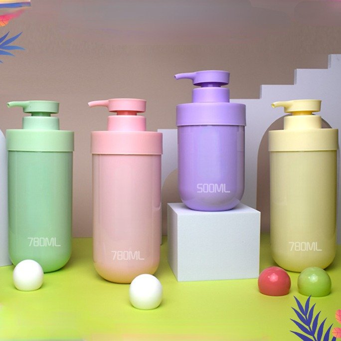 Pink Green Purple Plastic 500ml 780ml Empty Body Lotion Cream Bottle Plastic Shampoo Bottle Plastic Bottle For Toner Shower Gel