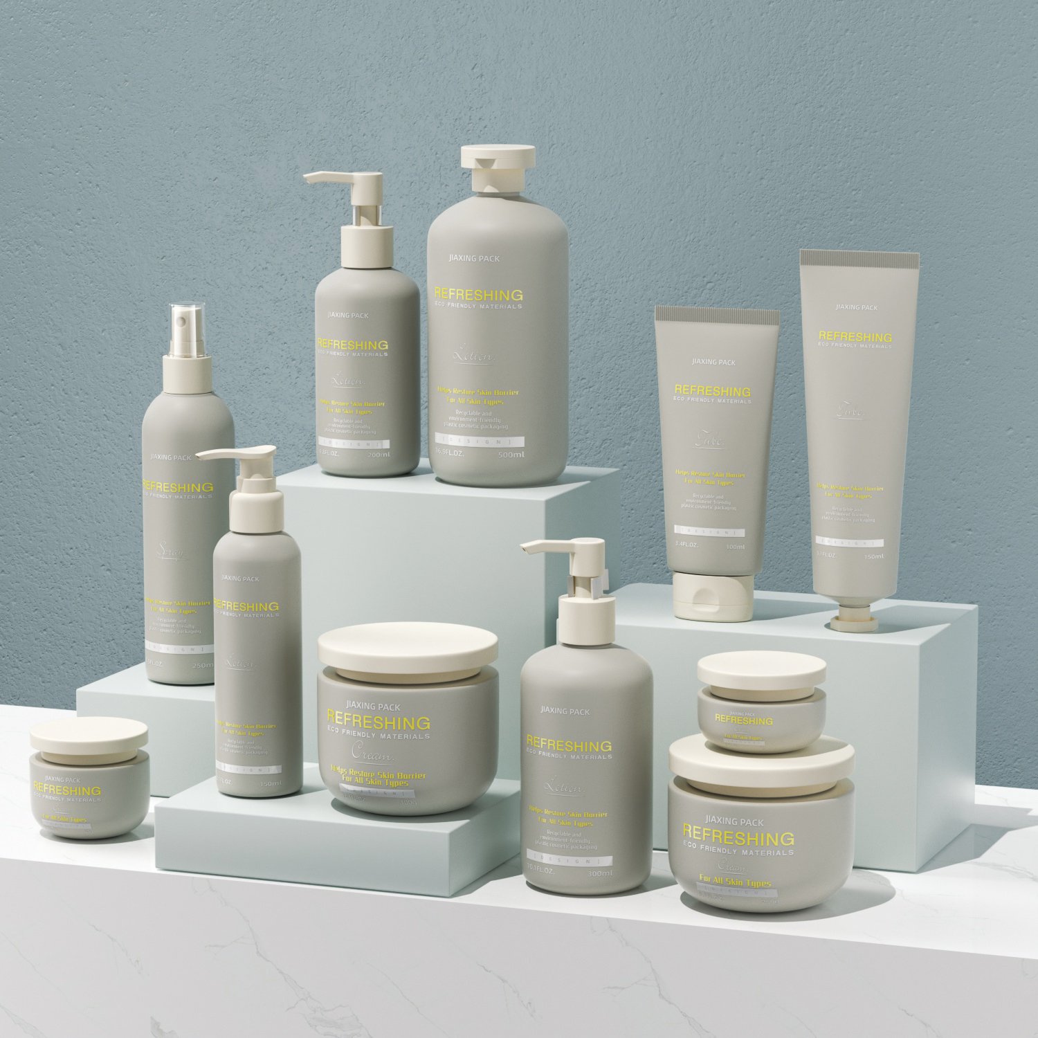 100 250 500ml shower gel body scrub container jar hdpe PCR empty shampoo bottle Eco friendly plastic cosmetic soft tube bottles