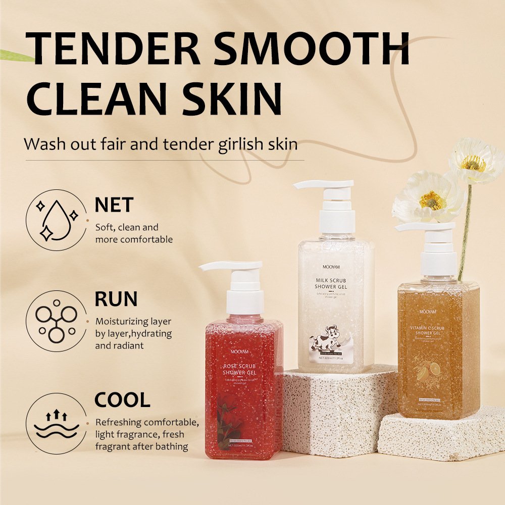 Hot Sale Strong Dead Skin Removal Exfoliating Whitening Body Shower Scrub Gel