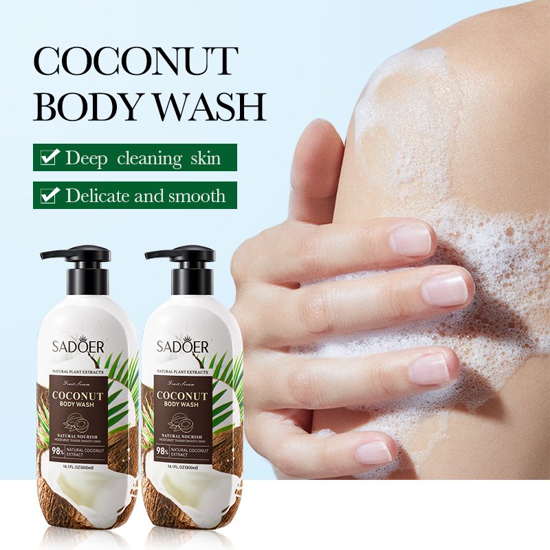 New Skincare Product Coconut Shower Gel Exfoliating Moisturizing Nourishing Whitening Skin Coconut Oil Body Wash Shower Gel