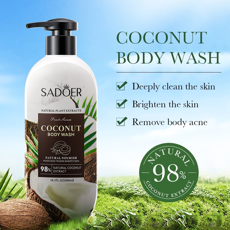 New Skincare Product Coconut Shower Gel Exfoliating Moisturizing Nourishing Whitening Skin Coconut Oil Body Wash Shower Gel