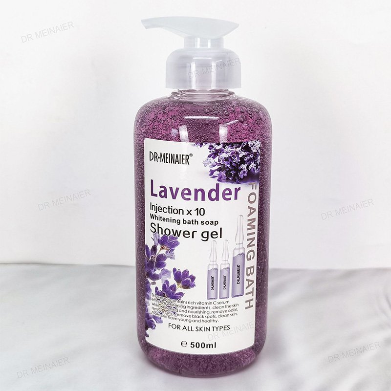 Private Label Whitening Vitamin C Exfoliating Silky Lotion Body Wash Shower Gel 500ml Collagen Body Lotion For Black Skin