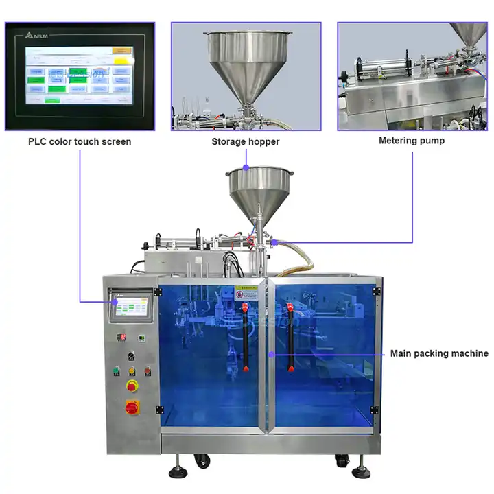 Automatic Cream Gel Spout Pouch Filling Packing Machine For Shower Gel Shampoo Doypack Sachet Packing Machine