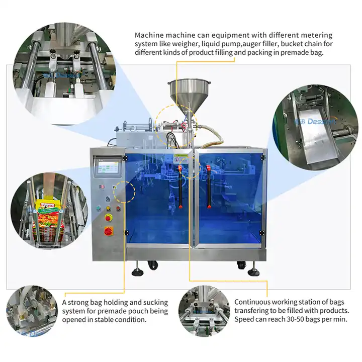 Automatic Cream Gel Spout Pouch Filling Packing Machine For Shower Gel Shampoo Doypack Sachet Packing Machine