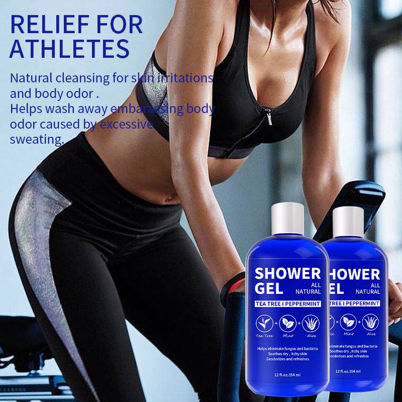 Wholesale skin whitening peppermint aloe vera moisturizing organic body bath shower gel remedy soap tea tree oil body wash