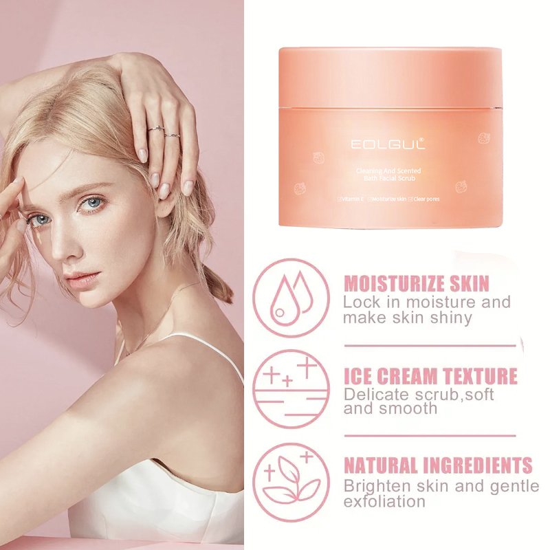 250g plastic bottle strawberry fragrance body scrub improves dull and rough skin exfoliation