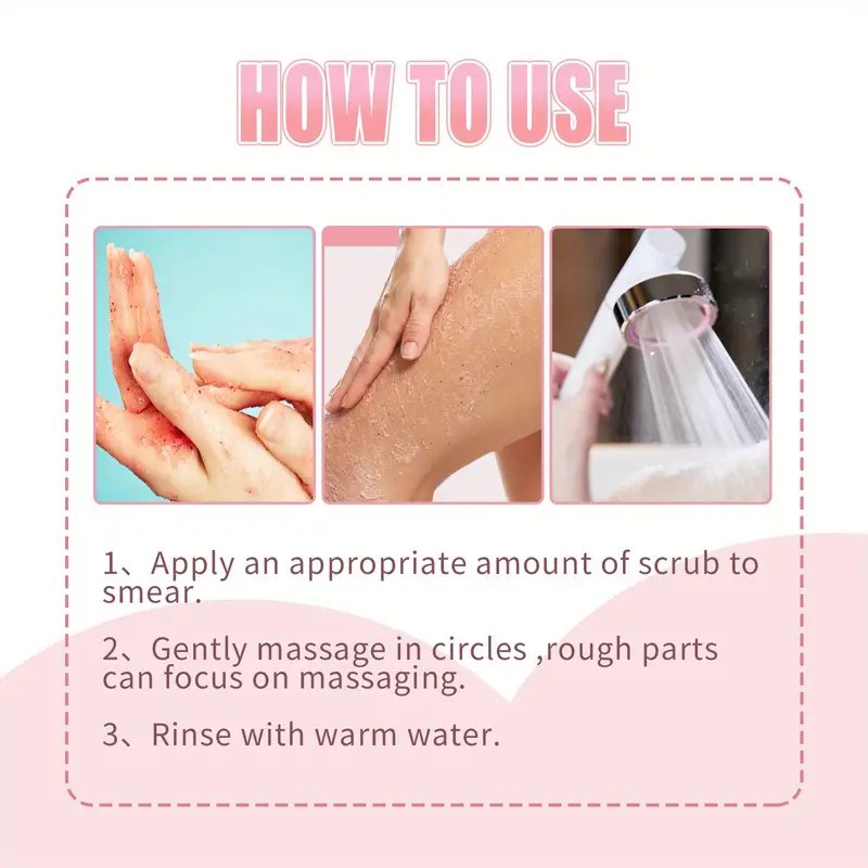 250g plastic bottle strawberry fragrance body scrub improves dull and rough skin exfoliation