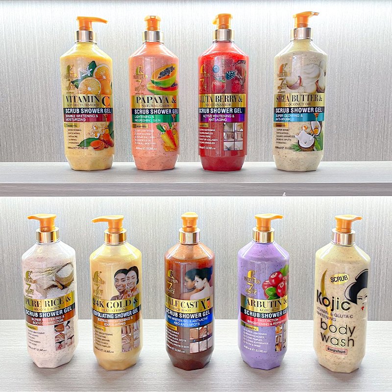ROUSHUN Scrub Shower Gel Pure Rice Collagen Scrub Shower Gel