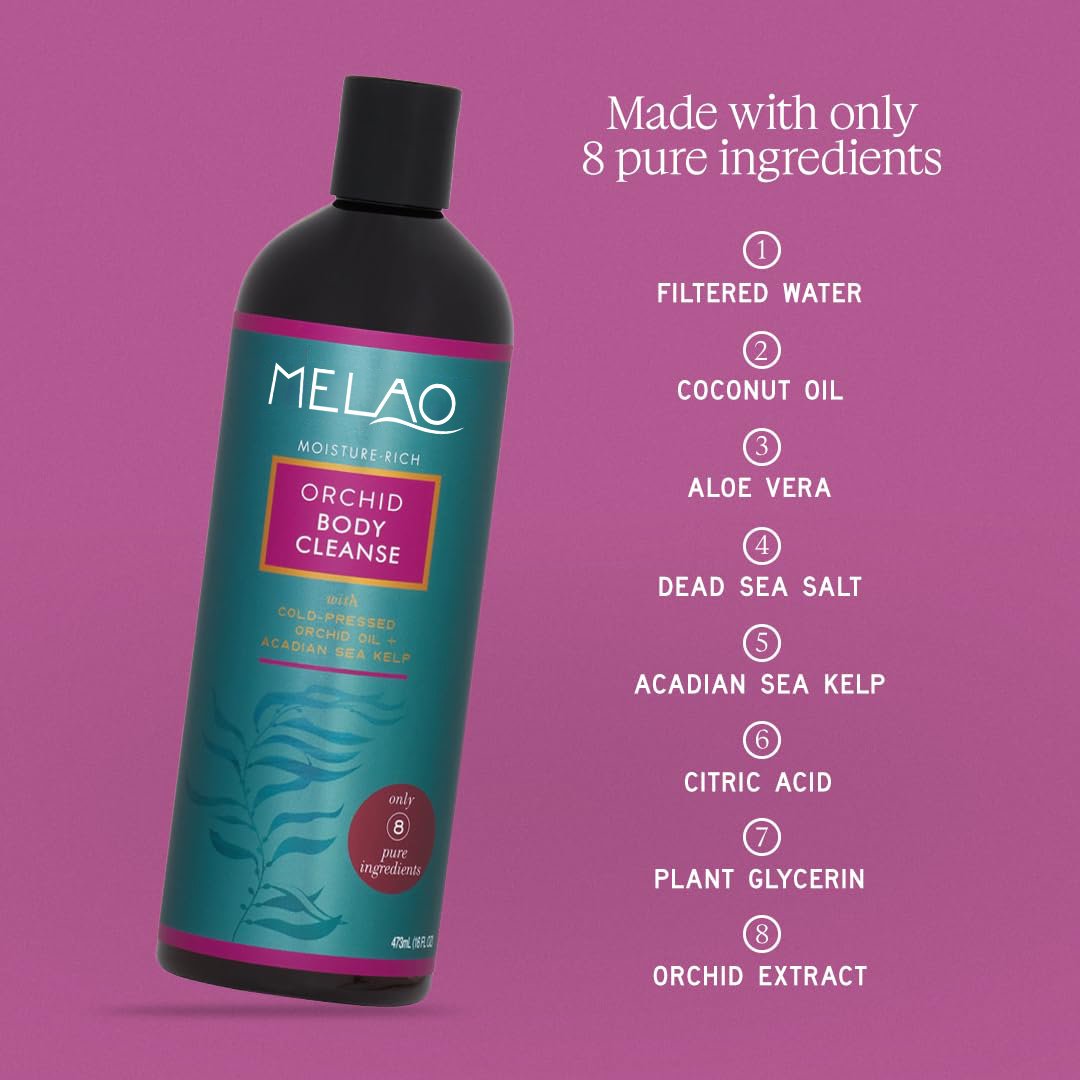 Organic & All-Natural Prebiotic Body Wash with Pure Cold-Pressed Orchid Oil Nourish Skin Microbiome Body Cleanse Shower Gel
