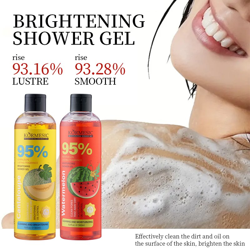 KORMESIC OEM Customized 100% Natural Whitening Deep Cleansing Honeydew Watermelon Body Wash Bath Shower Gel