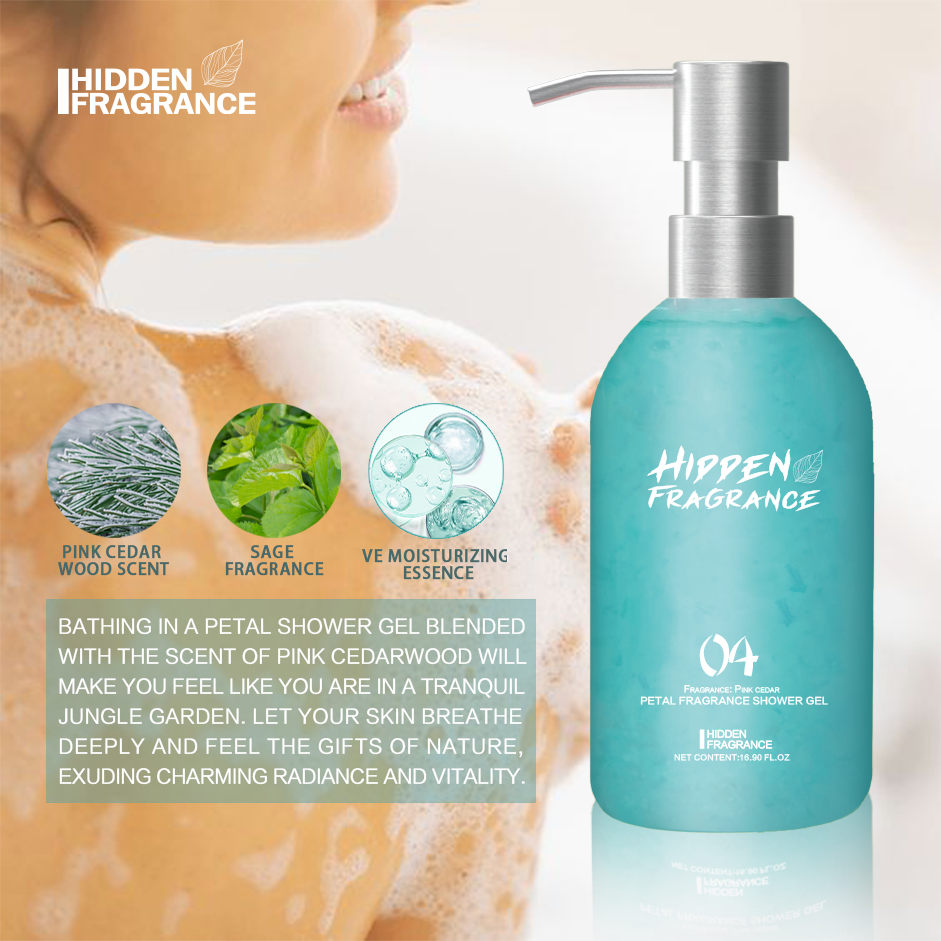 High Quality Pink Cedarwood Scent Long-Lasting Fragrance Sunflower Seed Oil Body Wash