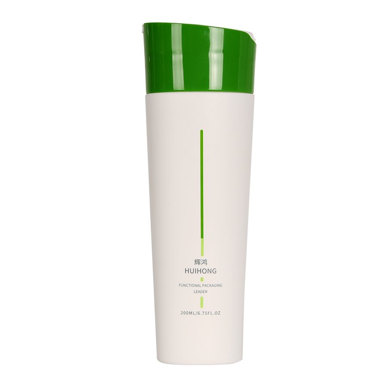 New Design 200ml 400ml 500ml 600ml sloping cap green color Refillable Plastic Bottle shower gel container
