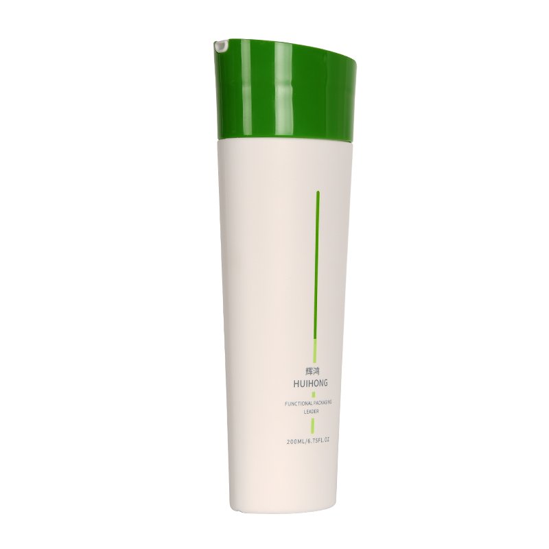 New Design 200ml 400ml 500ml 600ml sloping cap green color Refillable Plastic Bottle shower gel container