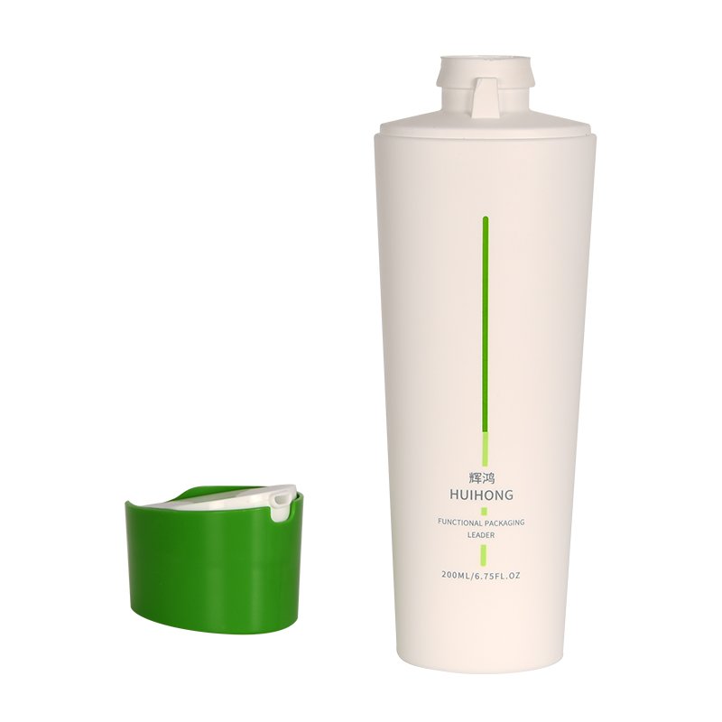 New Design 200ml 400ml 500ml 600ml sloping cap green color Refillable Plastic Bottle shower gel container