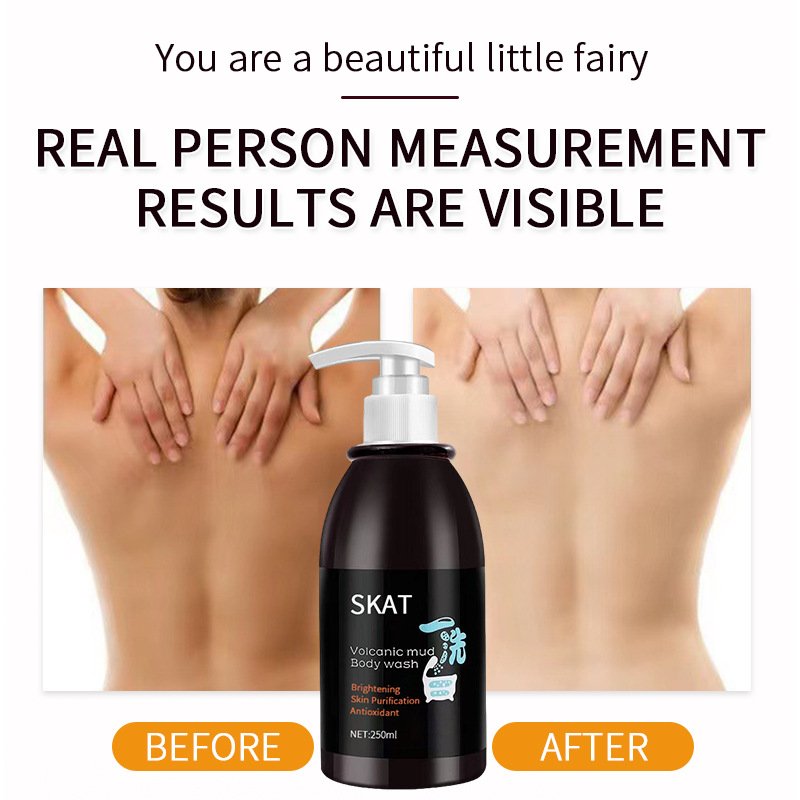 Factory direct wholesale volcanic mud skin care shower gel deep cleansing, brightening skin tone, long-lasting fragrance