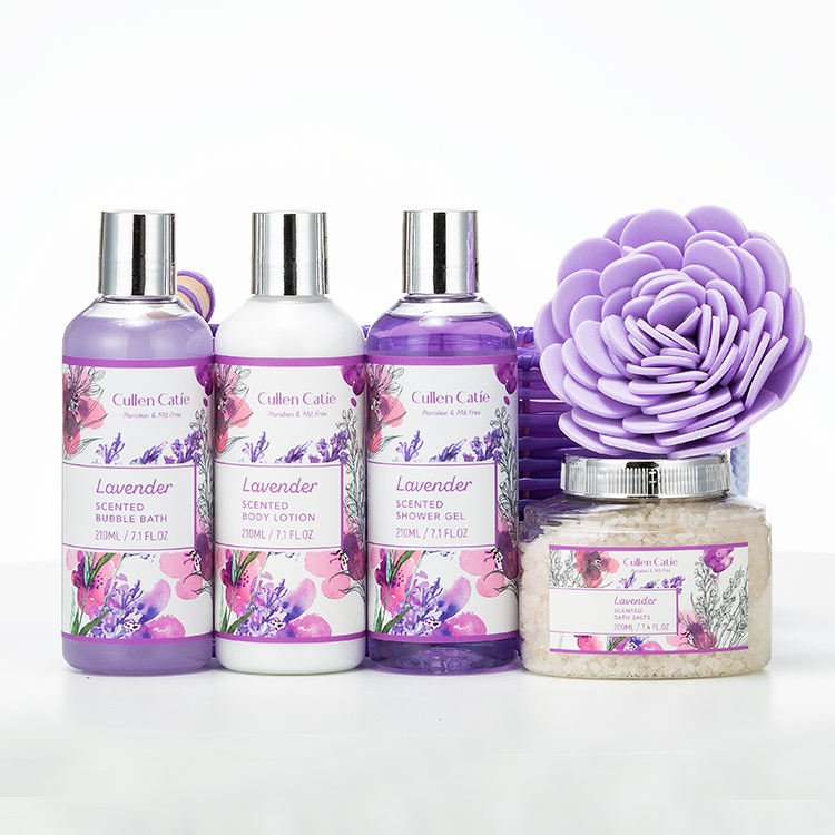 Lavender Scented Personal Care Spa Basket gift set OEM & ODM plant customized wholesale body bath salt exquisite packaging