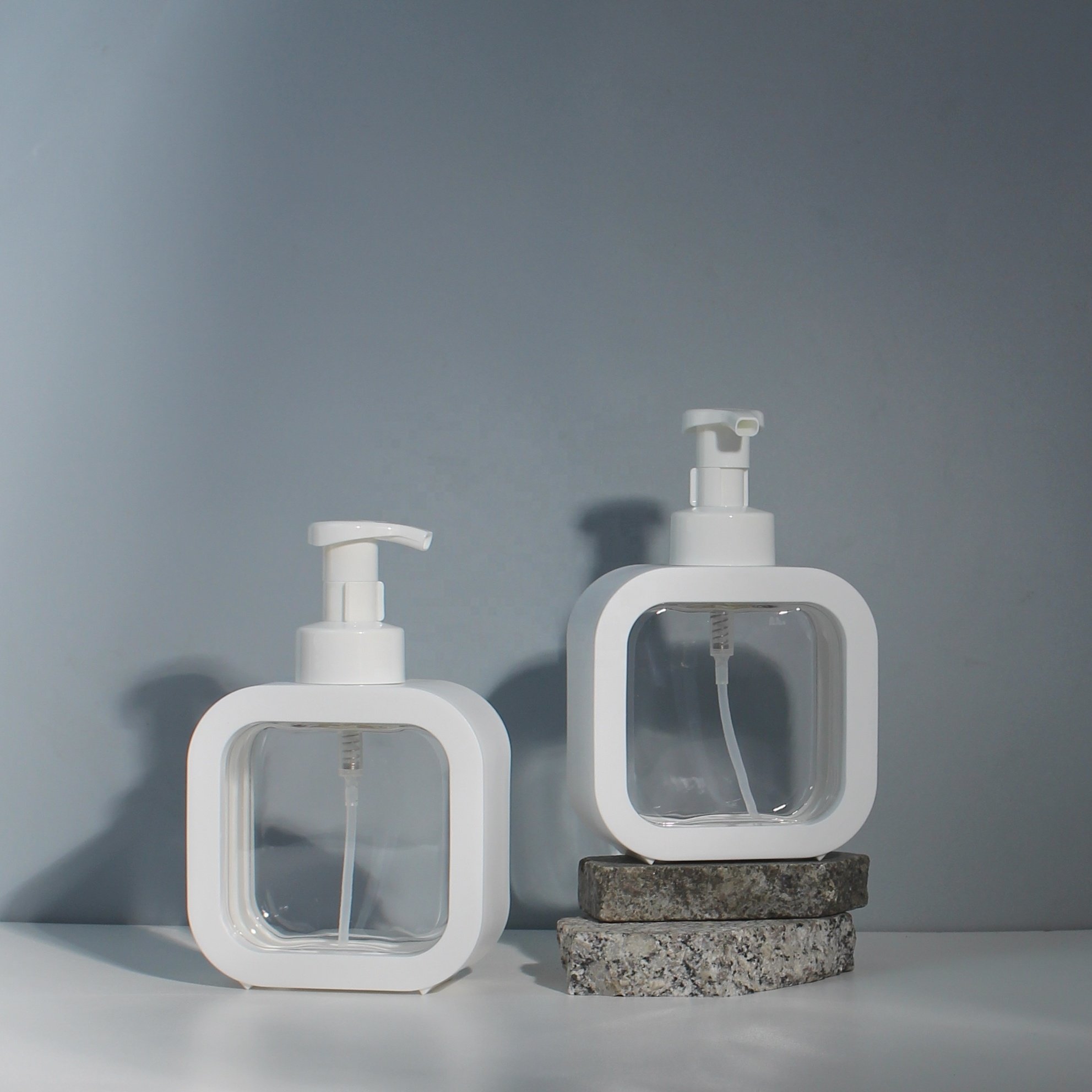 Stock Available Hand Wash Foam Pumps Shampoo Bottle 500ml Soap Dispensers for white plastic pressing pump with emty bottles