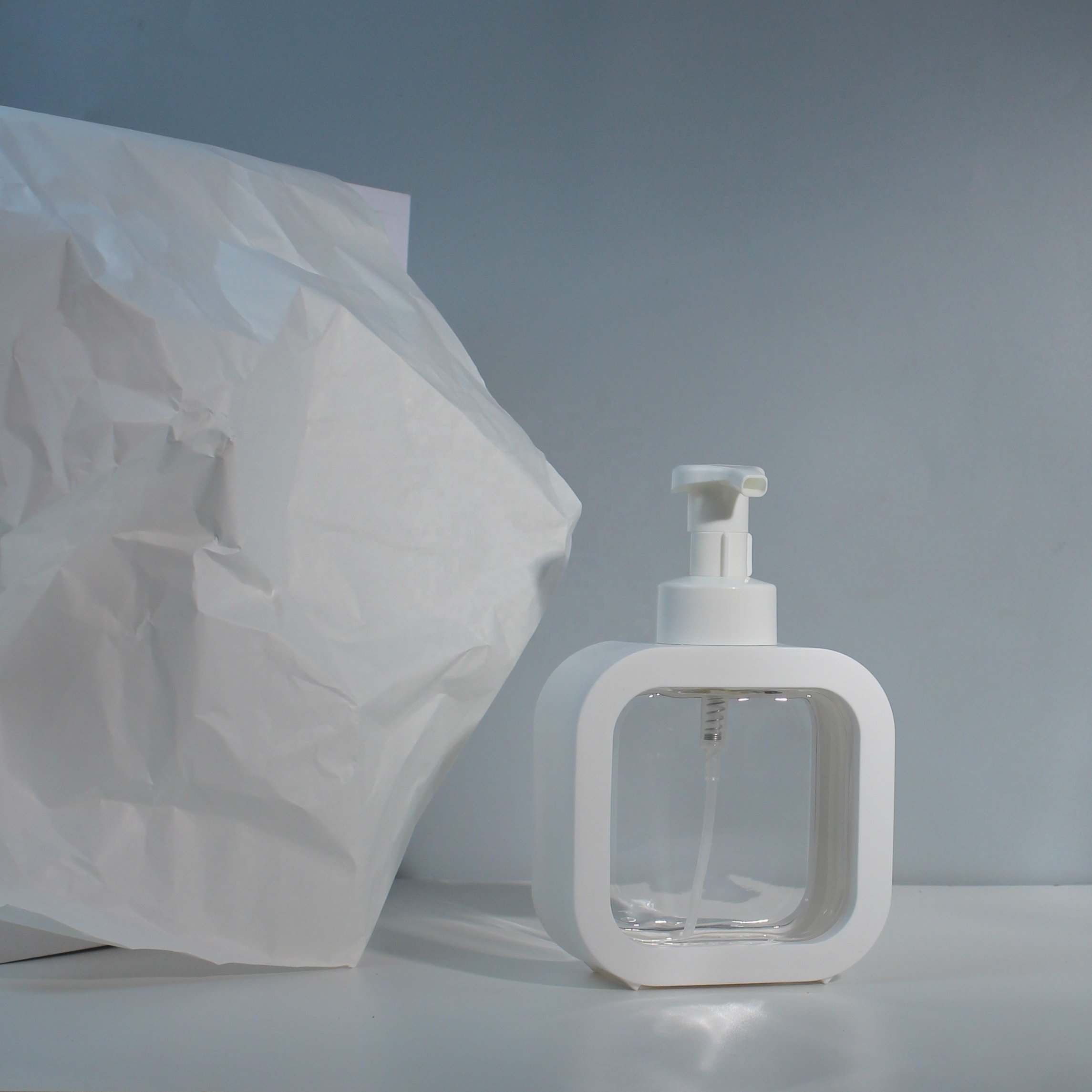 Stock Available Hand Wash Foam Pumps Shampoo Bottle 500ml Soap Dispensers for white plastic pressing pump with emty bottles