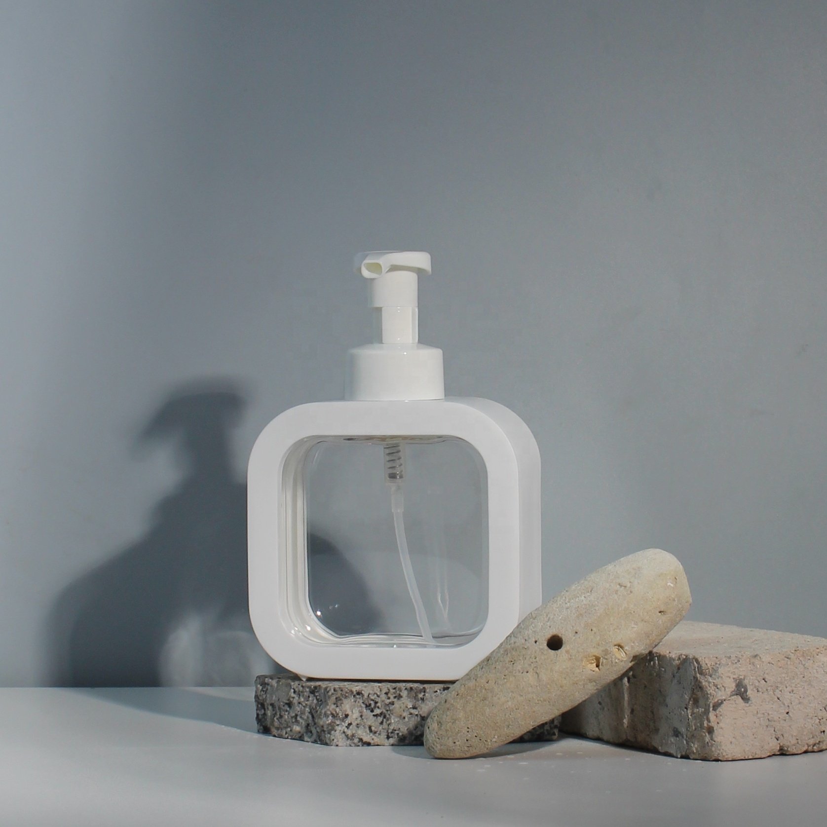 Stock Available Hand Wash Foam Pumps Shampoo Bottle 500ml Soap Dispensers for white plastic pressing pump with emty bottles