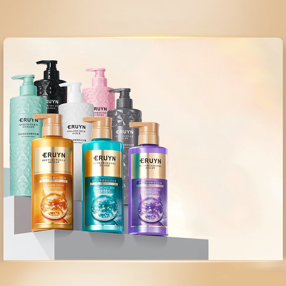 OEM ERUYN wholesale caviar amino acids whitening body wash nourishing for women bath shower gel hair shampoo body wash set