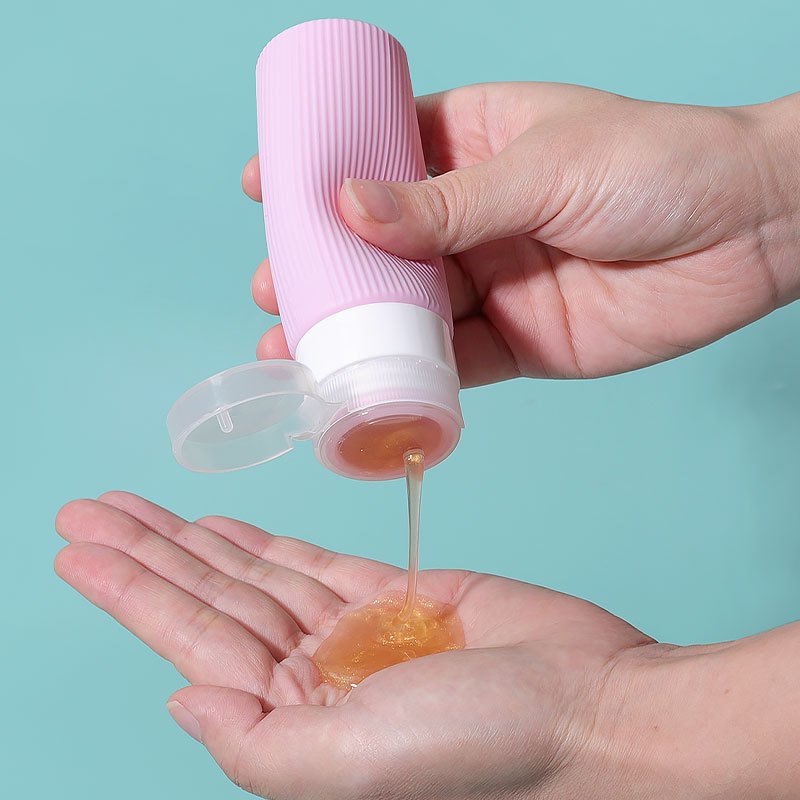 Factory 3 Oz 90ml Portable Refillable Bath And Shower Silicone Travel Bottle Shower Gel Shampoo Mini Travel Silicone Bottle