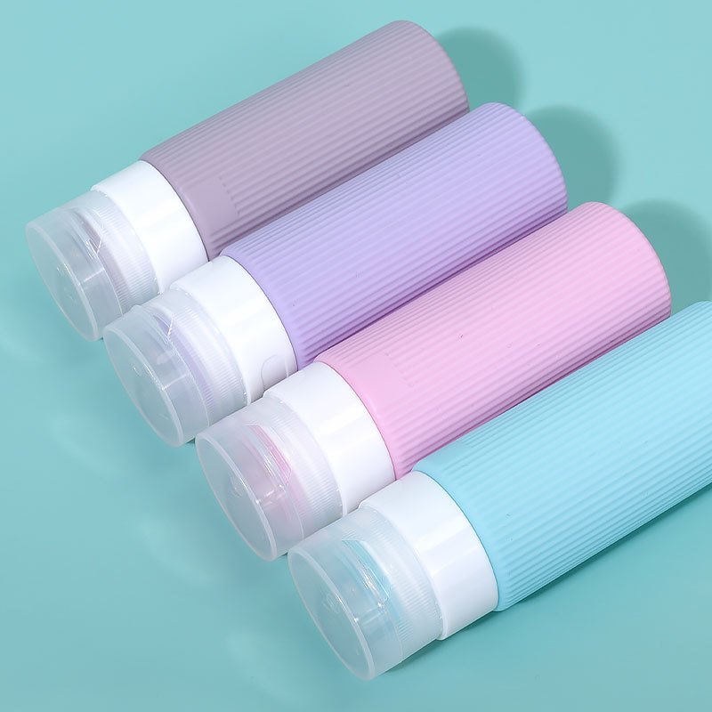 Factory 3 Oz 90ml Portable Refillable Bath And Shower Silicone Travel Bottle Shower Gel Shampoo Mini Travel Silicone Bottle