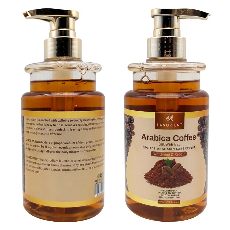 OEM Wholesale Perfume Body Wash Organic Turmeric Remove Dark Spots Whitening Coffee Body Wash