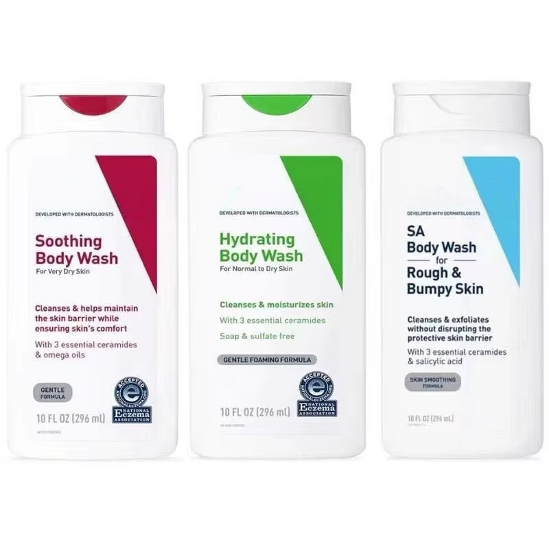 CER 296ml Body Wash for Adults Hydrating Soothing Gel Niacinamide Whitening Moisturizing Bubble Effect Perfumed Rough Bumpy Skin
