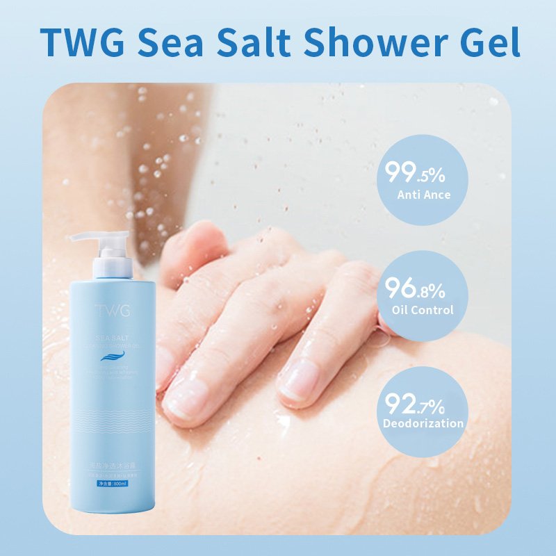 TWG Mite Removal Body Wash Anti Acne 800ml Large Family Use Size Body Cleanser Sea Salt Mineral Amino Acid Shower Gel