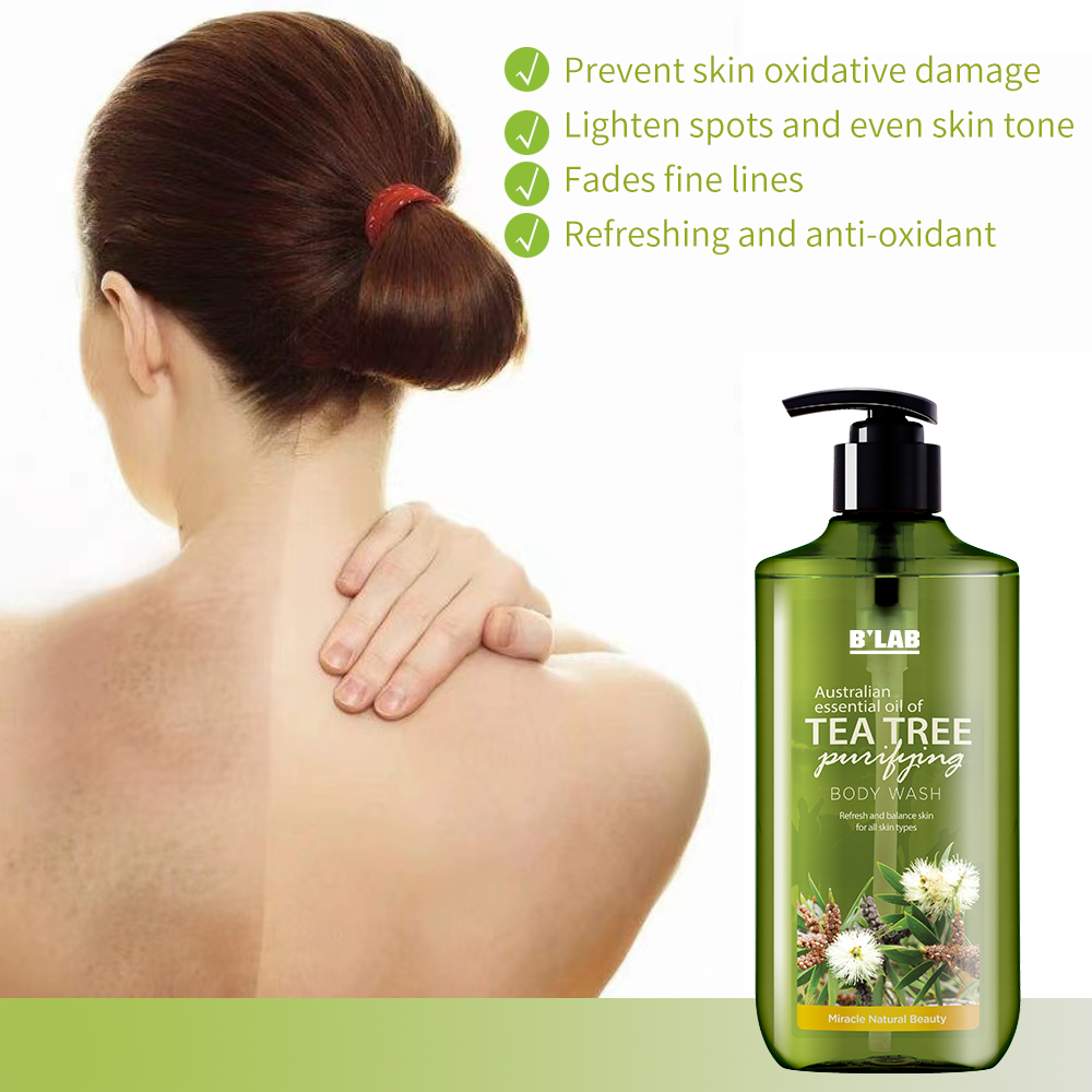 Private Label Oem Natural Organic Body Wash Washing With High Quality Refreshements Tea Tree Body Wash Shower Gel
