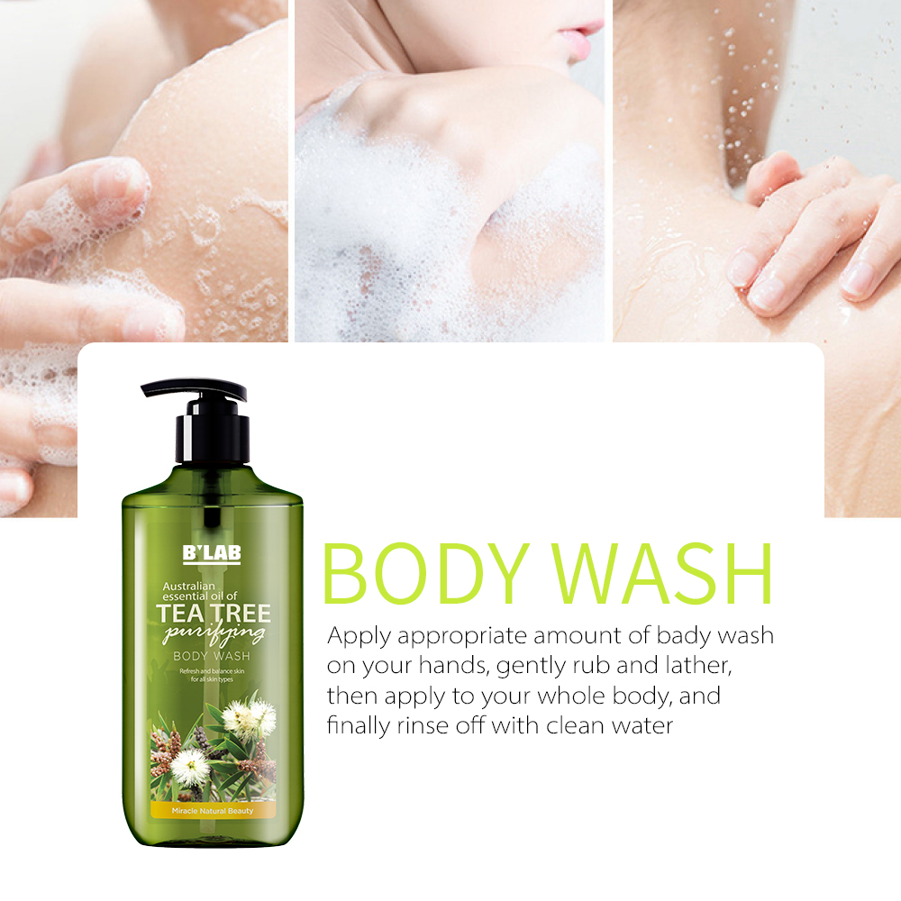 Private Label Oem Natural Organic Body Wash Washing With High Quality Refreshements Tea Tree Body Wash Shower Gel