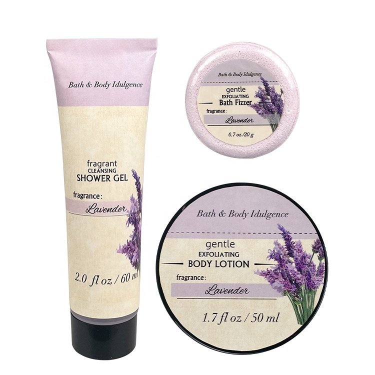 OEM Wholesale Lavender Scented Shower Gel Sleeping Body Lotion Moisturizing Nourishing Bath Fizzer Body Care Set