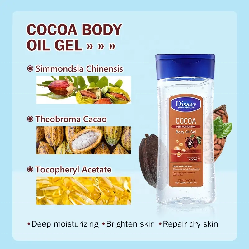 Disaar Cocoa Deep Moisturizing Body Oil Gel Whitening Body Massage Gel For Female