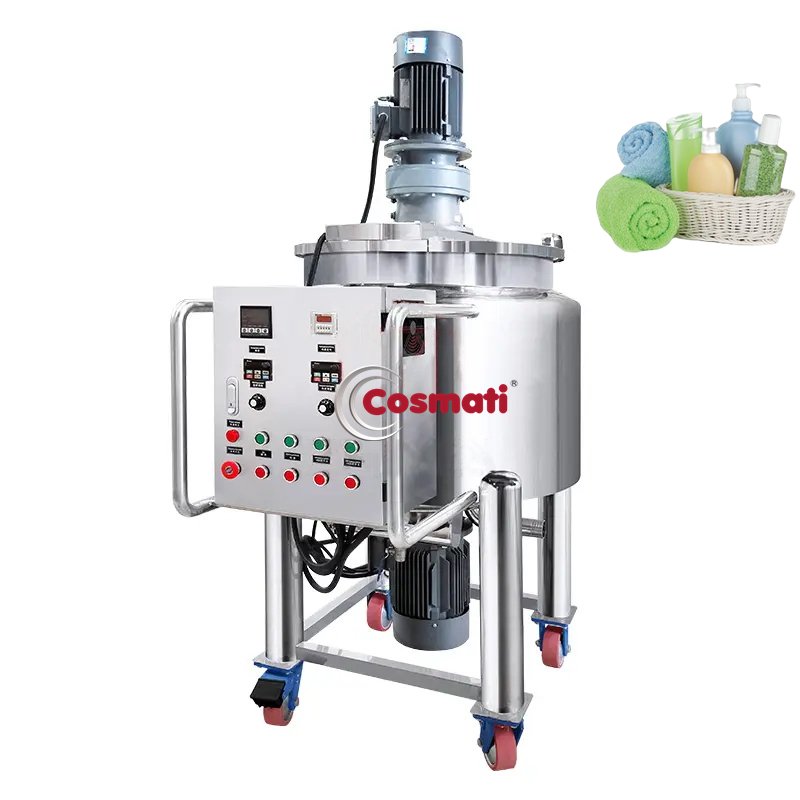 500l homogenizer mixing tank detergent shampoo shower gel making machine double jacketed heated mixer tank