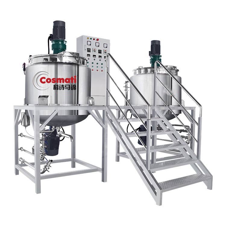 500l homogenizer mixing tank detergent shampoo shower gel making machine double jacketed heated mixer tank