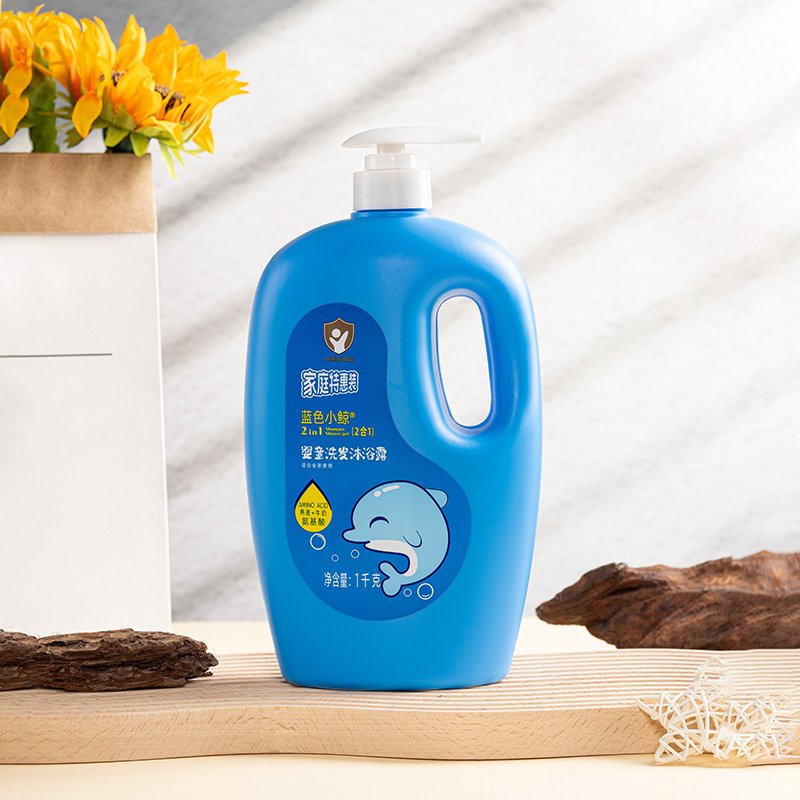 Children's shampoo and shower gel 2-in-1 Amino Acid Mild Hypoallergenic Baby Bath gel family pack 1kg bottle Baby shower gel