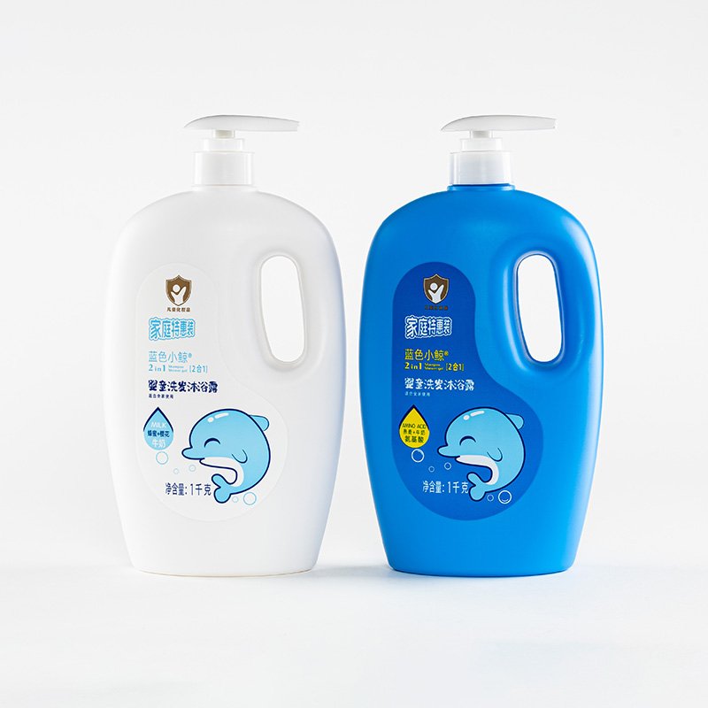 Children's shampoo and shower gel 2-in-1 Amino Acid Mild Hypoallergenic Baby Bath gel family pack 1kg bottle Baby shower gel