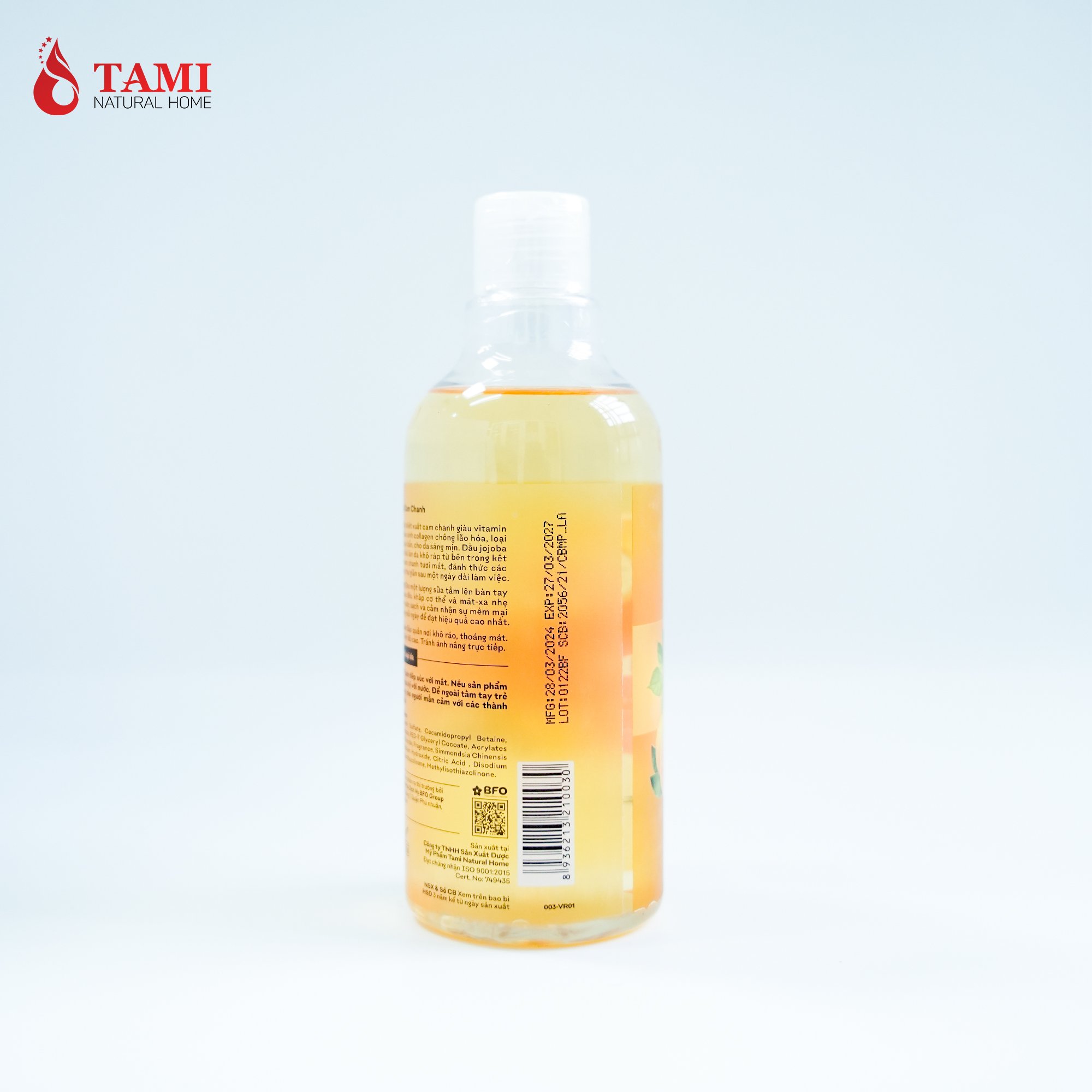 Belight Natural Smell Body Wash 750g/400g Regular Sizes Orange & Lemon Shower Gel with 3 Years Shelf Life Features Bubble