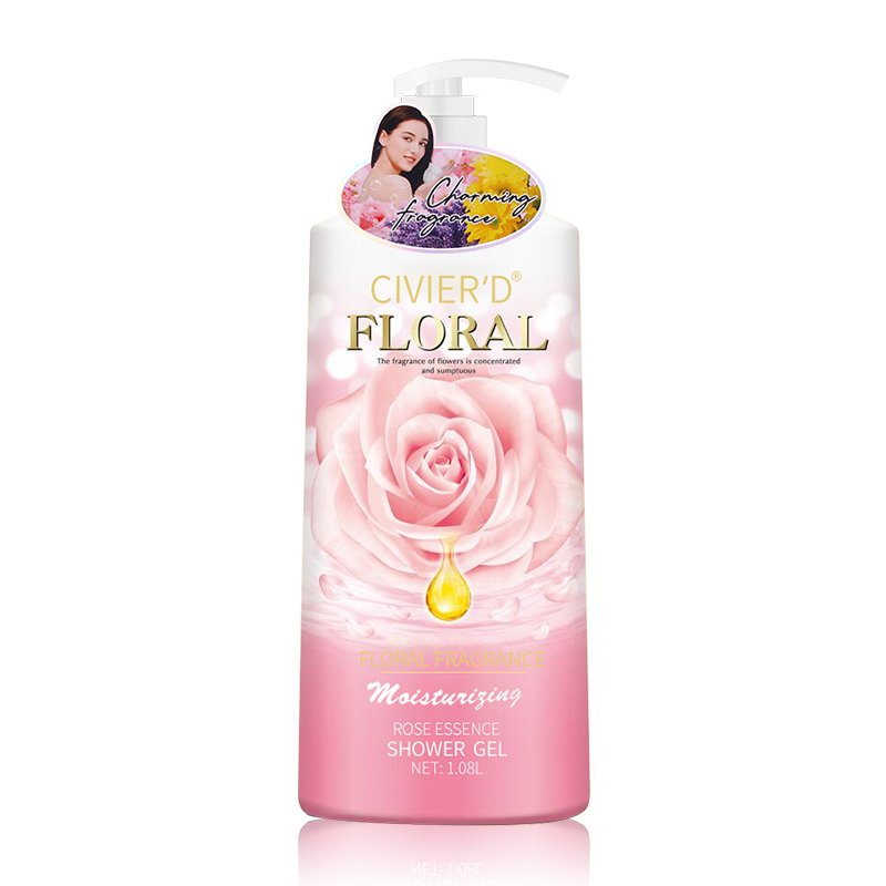 in stock custom 1080ml floral shower gel large bottle moisturizing moisturizing brightening skin lasting fragrance bath