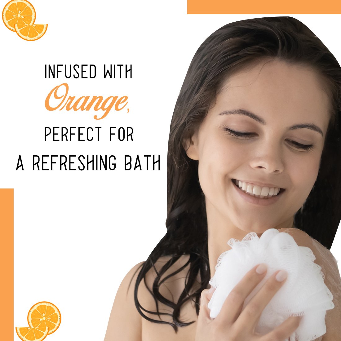 Orange Hydrating Shower Gel with Essential Oil and Vitamin C for Dry Skin Refreshing Body Conditioner