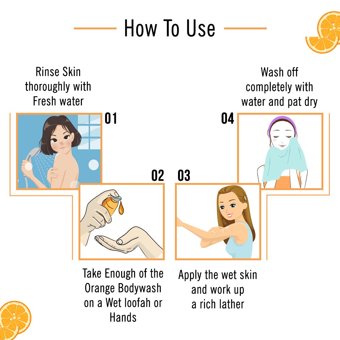Orange Hydrating Shower Gel with Essential Oil and Vitamin C for Dry Skin Refreshing Body Conditioner