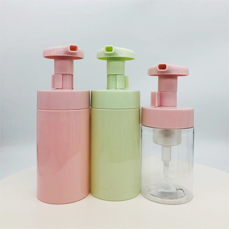 Pink/Green/Clear foaming hand soap bottle empty shower gel shampoo foam with pump bottle