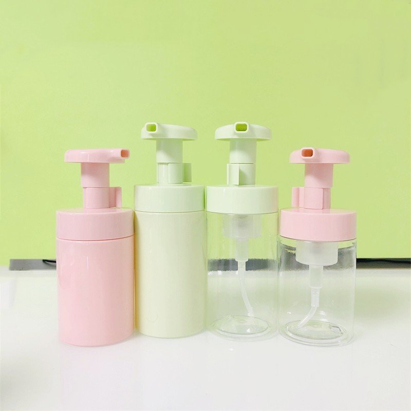 Pink/Green/Clear foaming hand soap bottle empty shower gel shampoo foam with pump bottle