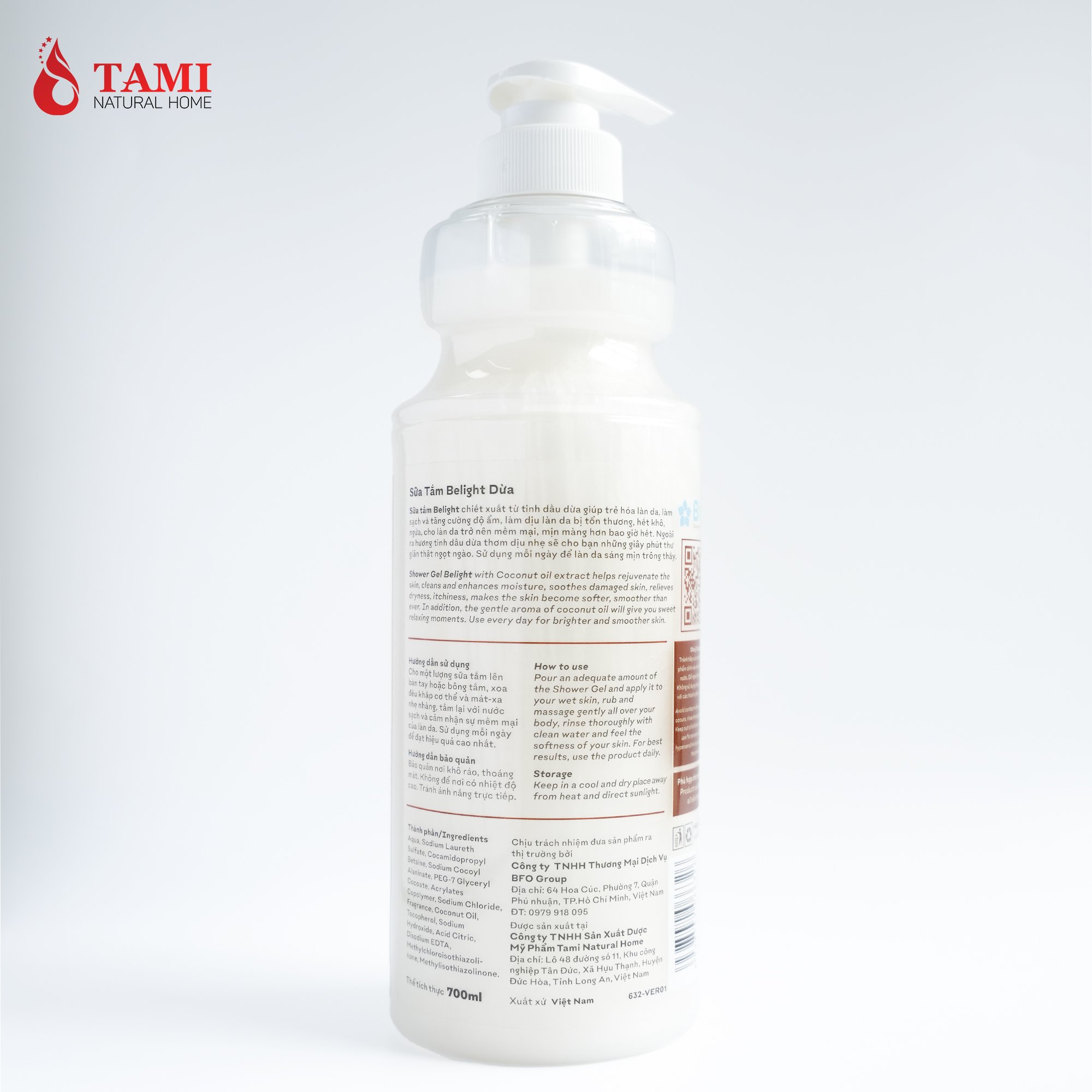 Body Wash 3 Years Shelf Life Belight - Coconut Essential Oil Shower Gel Suitable For Sensitive Skin From Vietnamese Brand