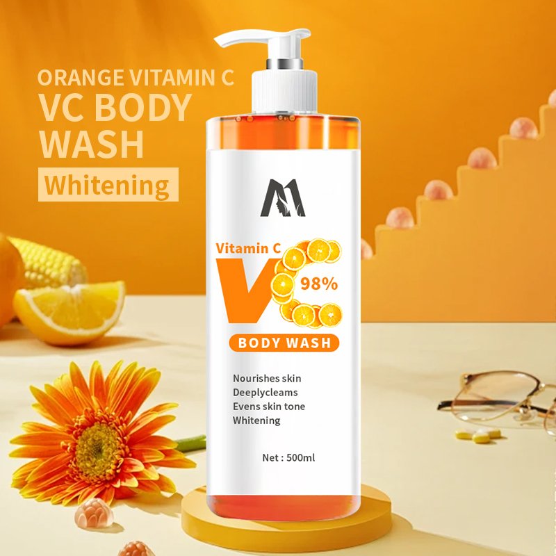 MIDUO Factory OEM Wholesale 500ML Vitamin C Body Male Perfumed Men's Scented Fragrance Free Shower Gel Black