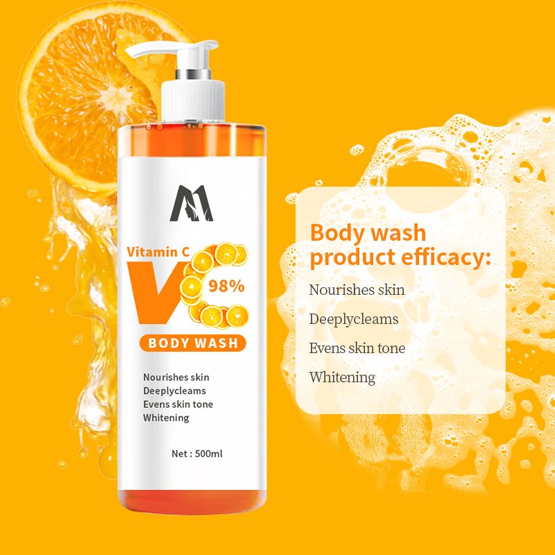 MIDUO Factory OEM Wholesale 500ML Vitamin C Body Male Perfumed Men's Scented Fragrance Free Shower Gel Black